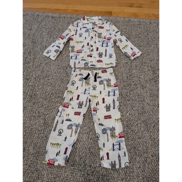 M&S Marks and Spencer London England UK Themed Flannel Pajama Set Kids Boys 3-4 - Picture 2 of 9
